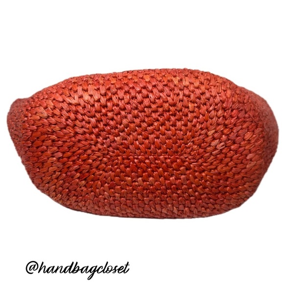 Kate Spade X Target Taffia Straw Bow Red & Orange Tote Bag - Picture 13 of 16